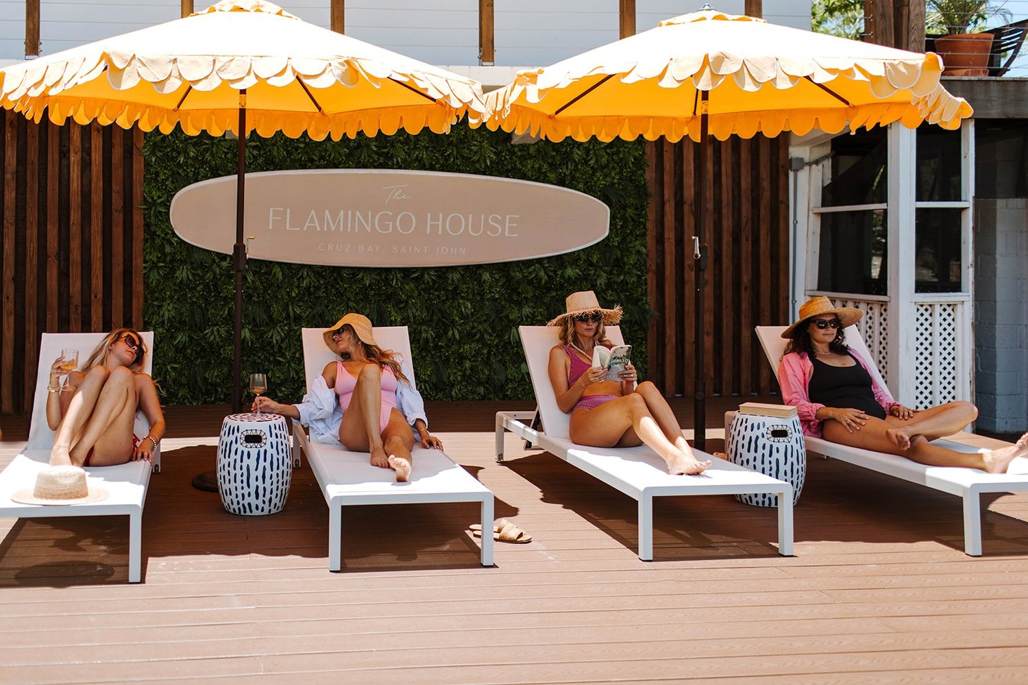 Guests together on the property deck